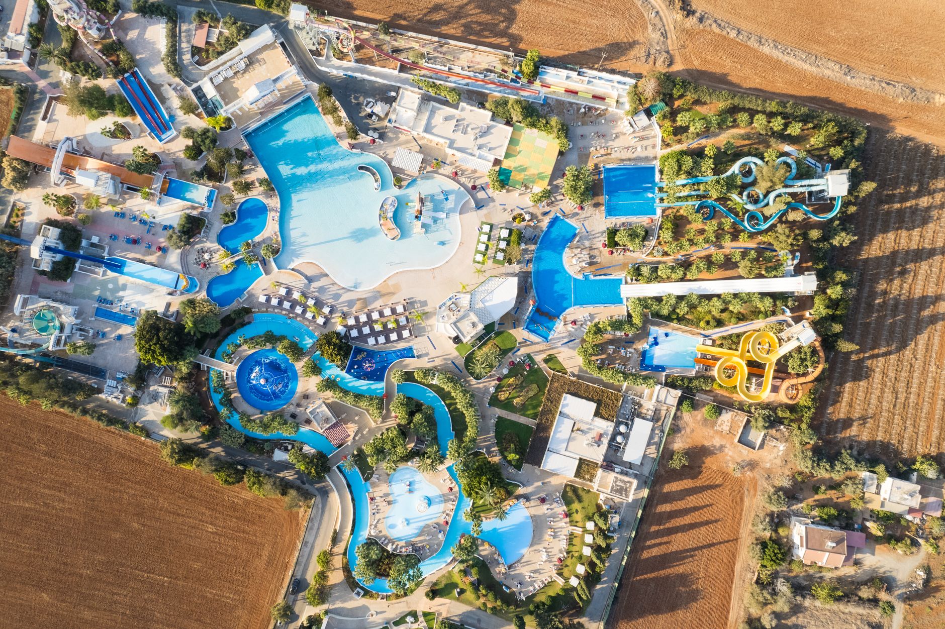aerial photography of water park